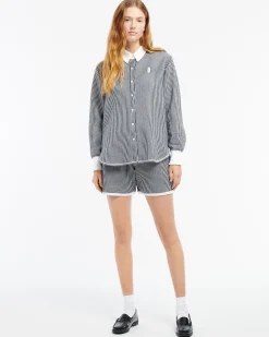 Women Barrie Cashmere and cotton striped shirt