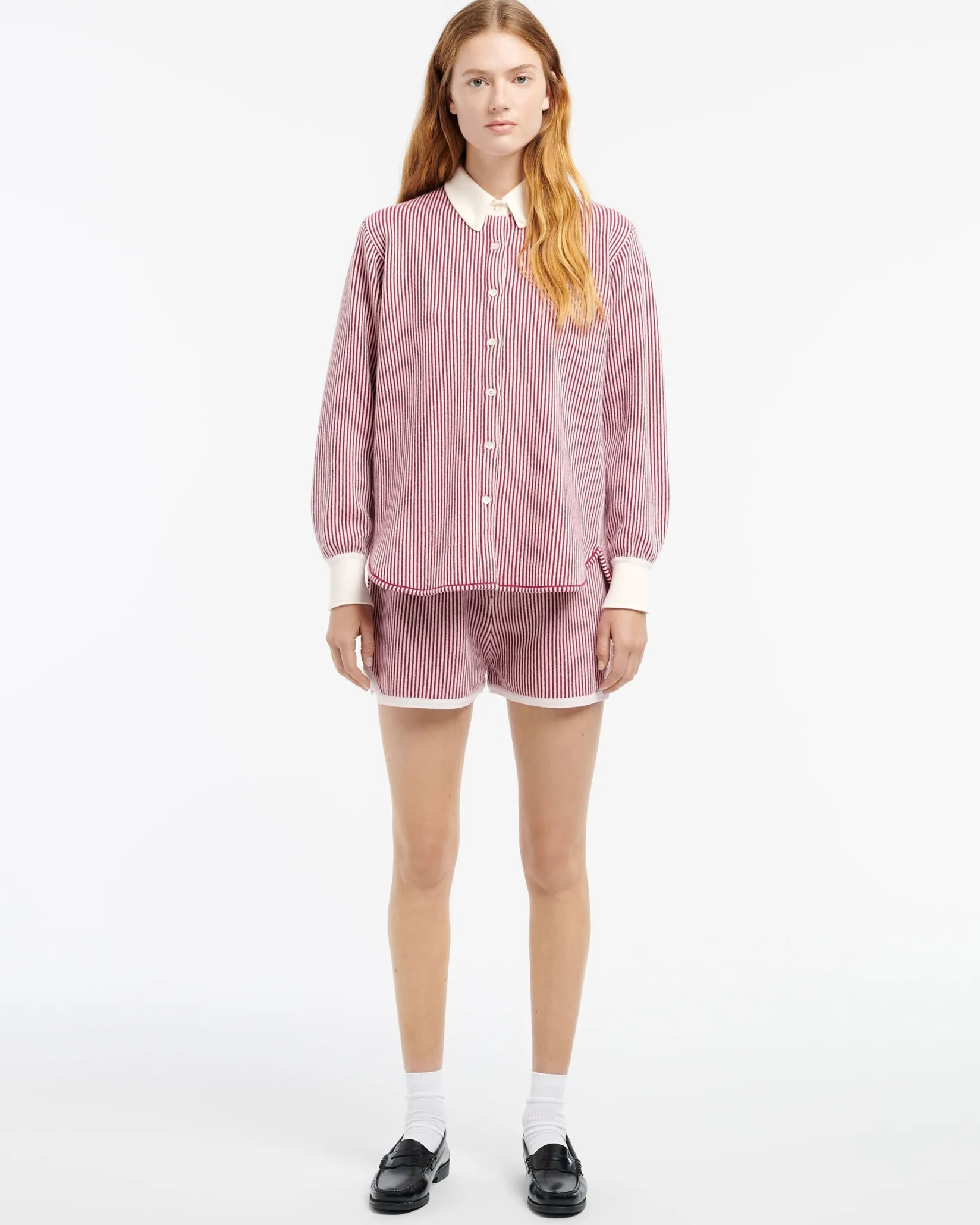 Women Barrie Cashmere and cotton striped shorts