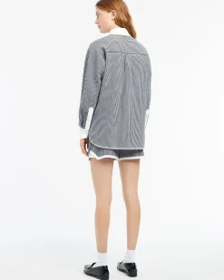 Women Barrie Cashmere and cotton striped shirt