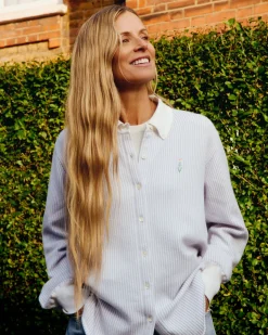 Women Barrie Cashmere and cotton striped shirt