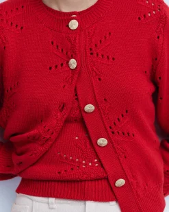 Women Barrie Cashmere and cotton top with an all-over motif