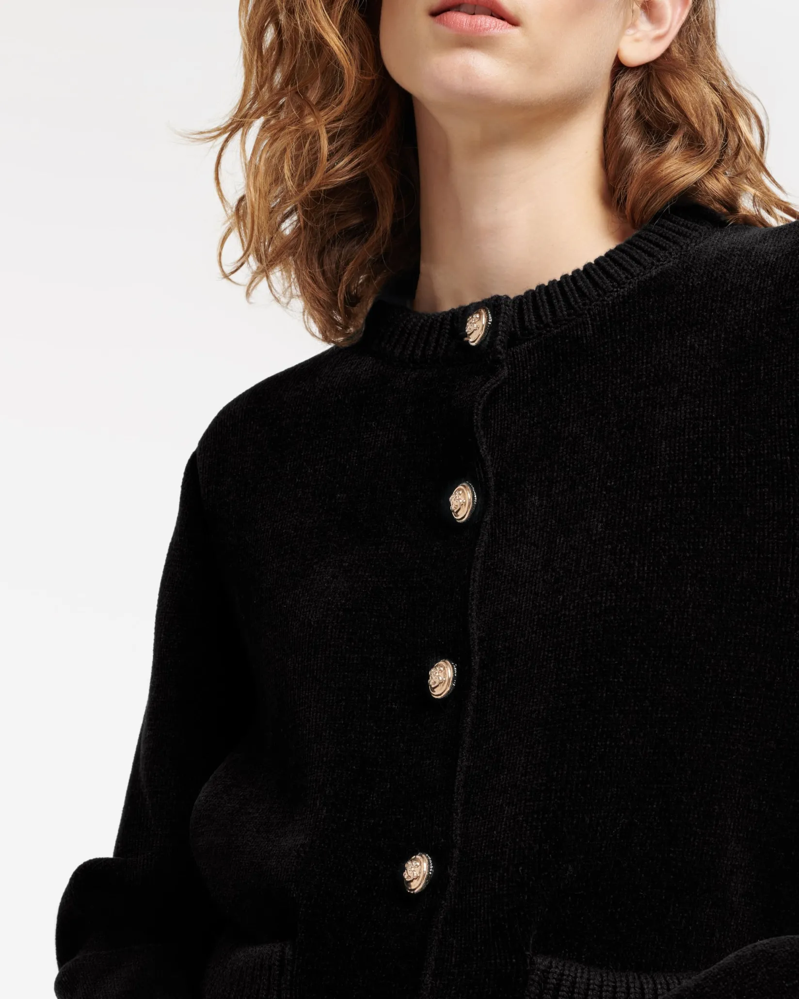 Women Barrie Cashmere and cotton velvet-effect cardigan