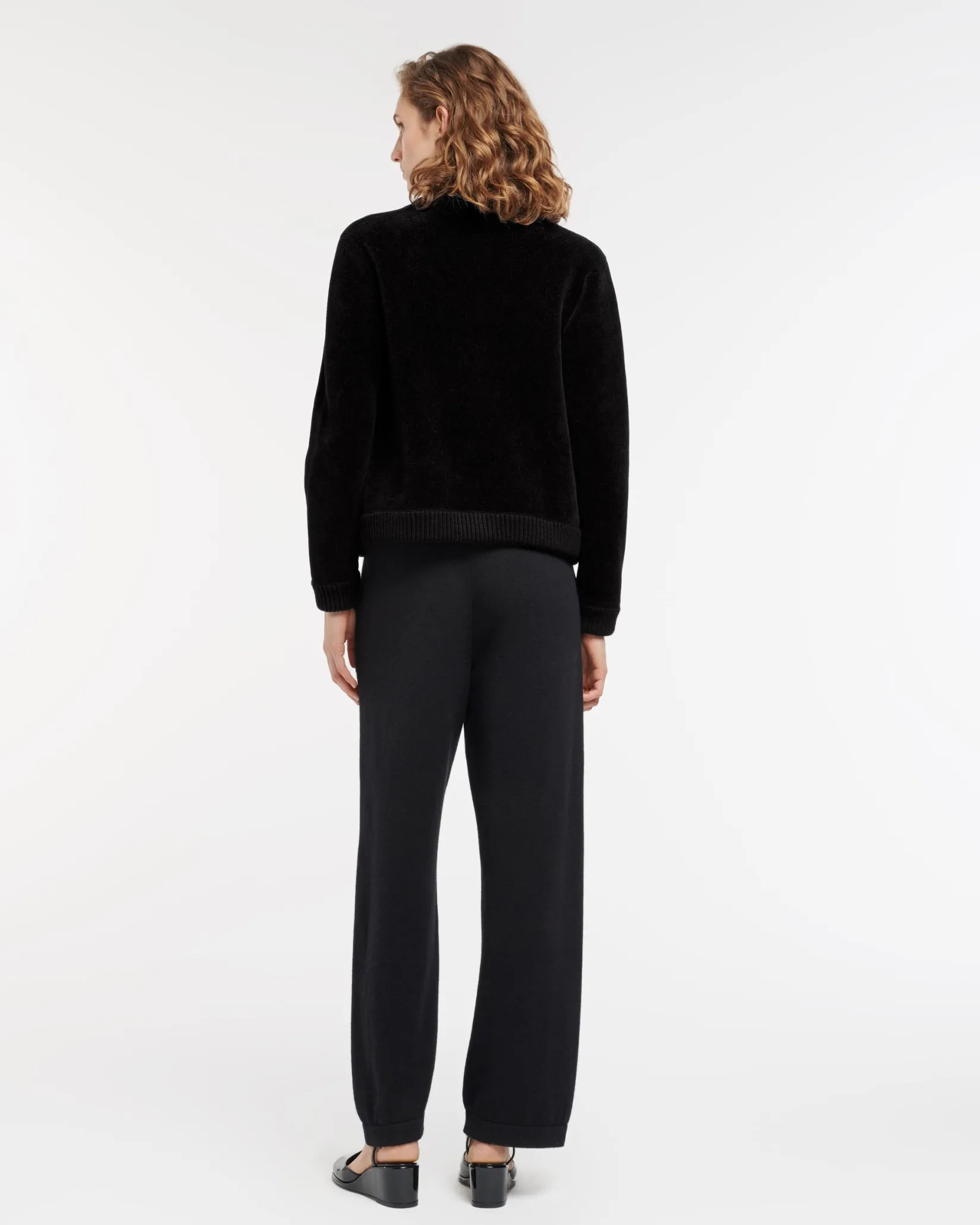 Women Barrie Cashmere and cotton velvet-effect cardigan