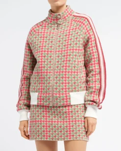 Women Barrie Cashmere and wool jacket with houndstooth pattern