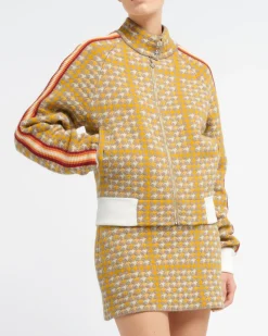 Women Barrie Cashmere and wool jacket with houndstooth pattern