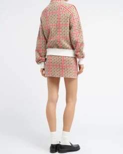 Women Barrie Cashmere and wool jacket with houndstooth pattern