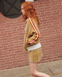 Women Barrie Cashmere and wool jacket with houndstooth pattern
