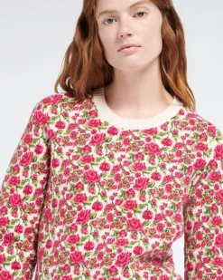 Women Barrie Cashmere and wool jumper with roses motif