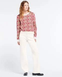 Women Barrie Cashmere and wool jumper with roses motif