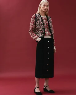 Women Barrie Cashmere and wool jumper with roses motif