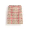 Women Barrie Cashmere and wool skirt with houndstooth pattern