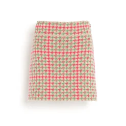 Women Barrie Cashmere and wool skirt with houndstooth pattern