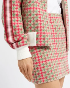 Women Barrie Cashmere and wool skirt with houndstooth pattern