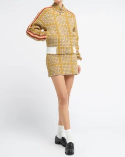 Women Barrie Cashmere and wool skirt with houndstooth pattern