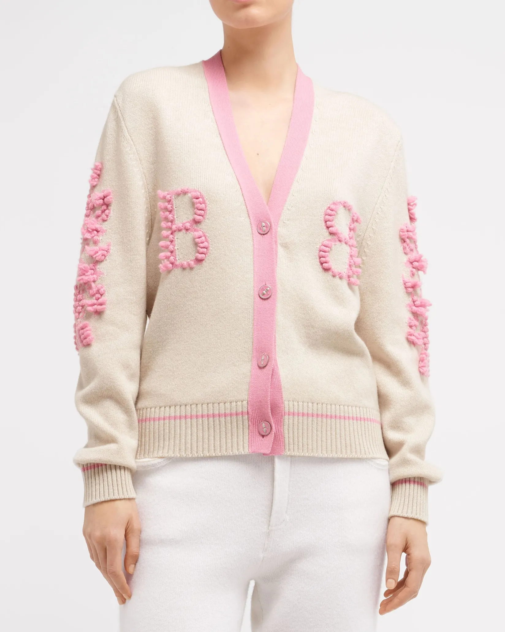 Women Barrie Cashmere B logo V-neck cardigan