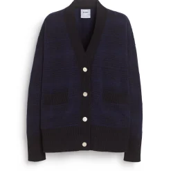 Women Barrie Cashmere cardigan with a tartan motif