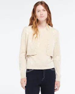Women Barrie Cashmere cardigan with a floral motif