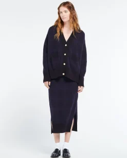 Women Barrie Cashmere cardigan with a tartan motif