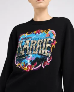 Women Barrie Cashmere jumper with bouquet motif