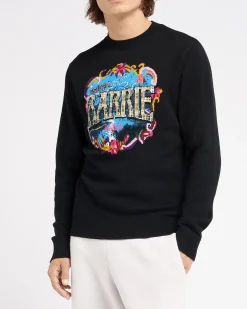 Women Barrie Cashmere jumper with bouquet motif