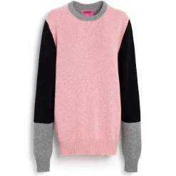 Women Barrie Cashmere jumper with coloured inserts