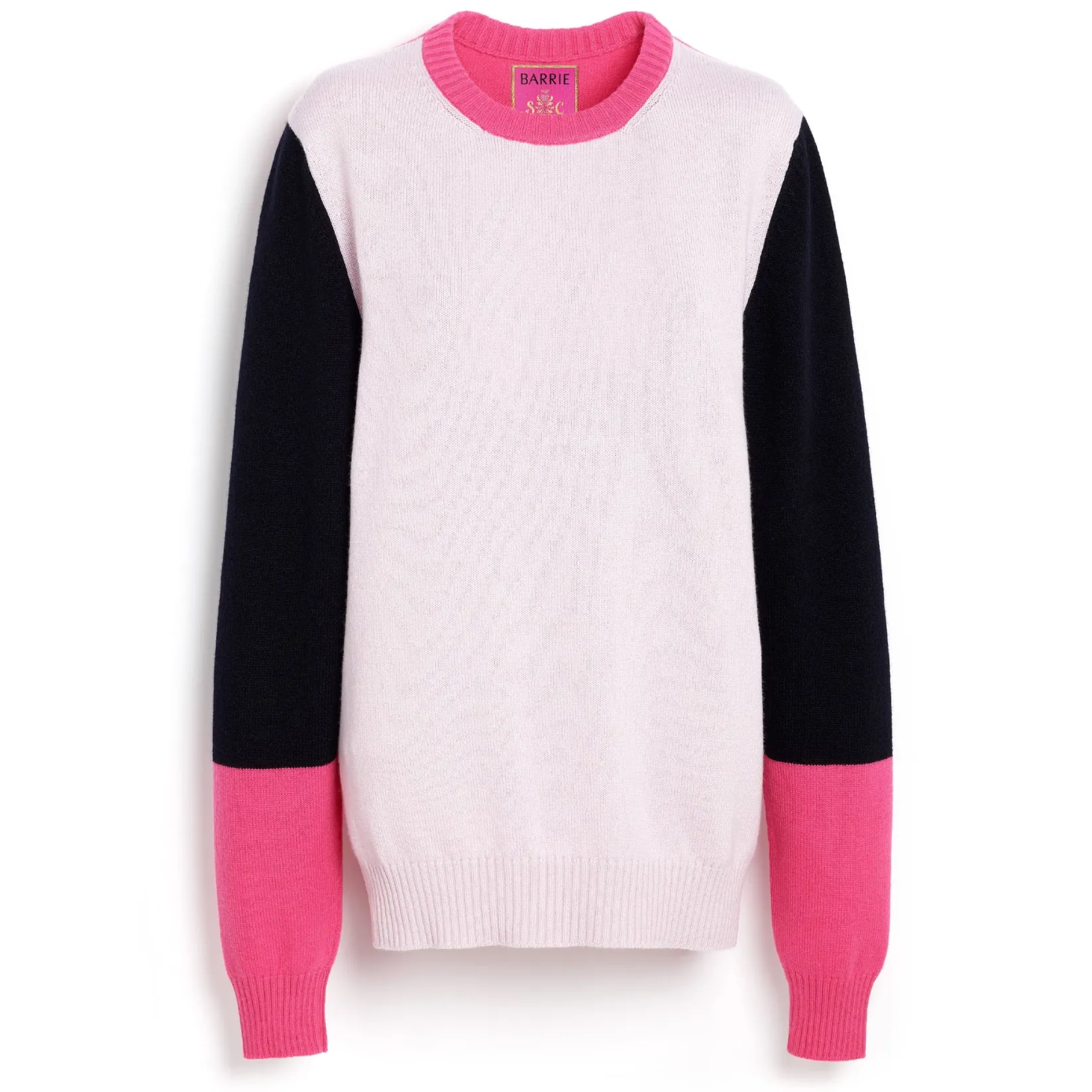 Women Barrie Cashmere jumper with coloured inserts