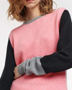 Women Barrie Cashmere jumper with coloured inserts