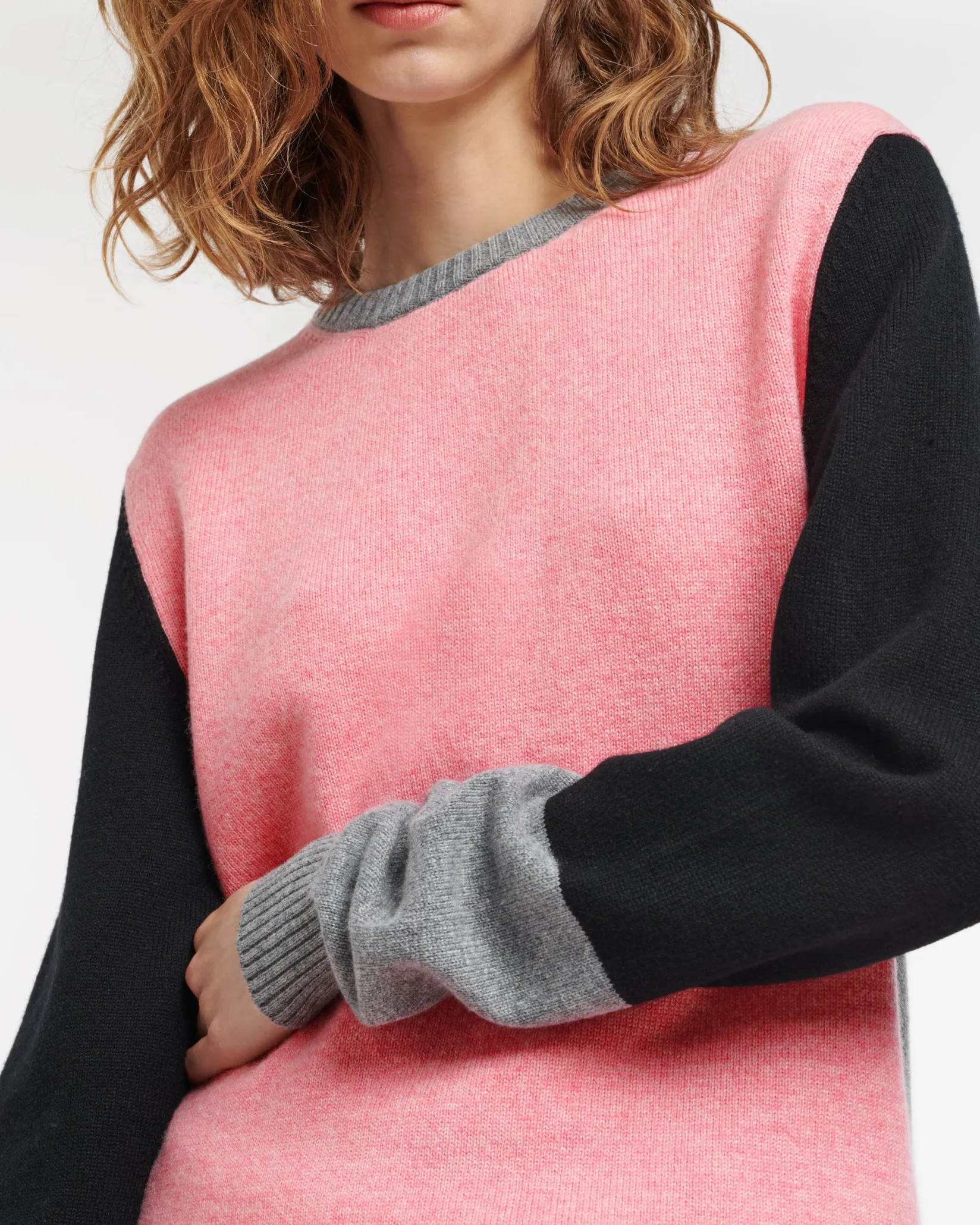 Women Barrie Cashmere jumper with coloured inserts