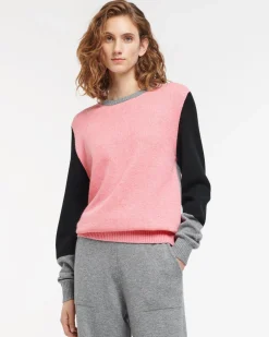 Women Barrie Cashmere jumper with coloured inserts