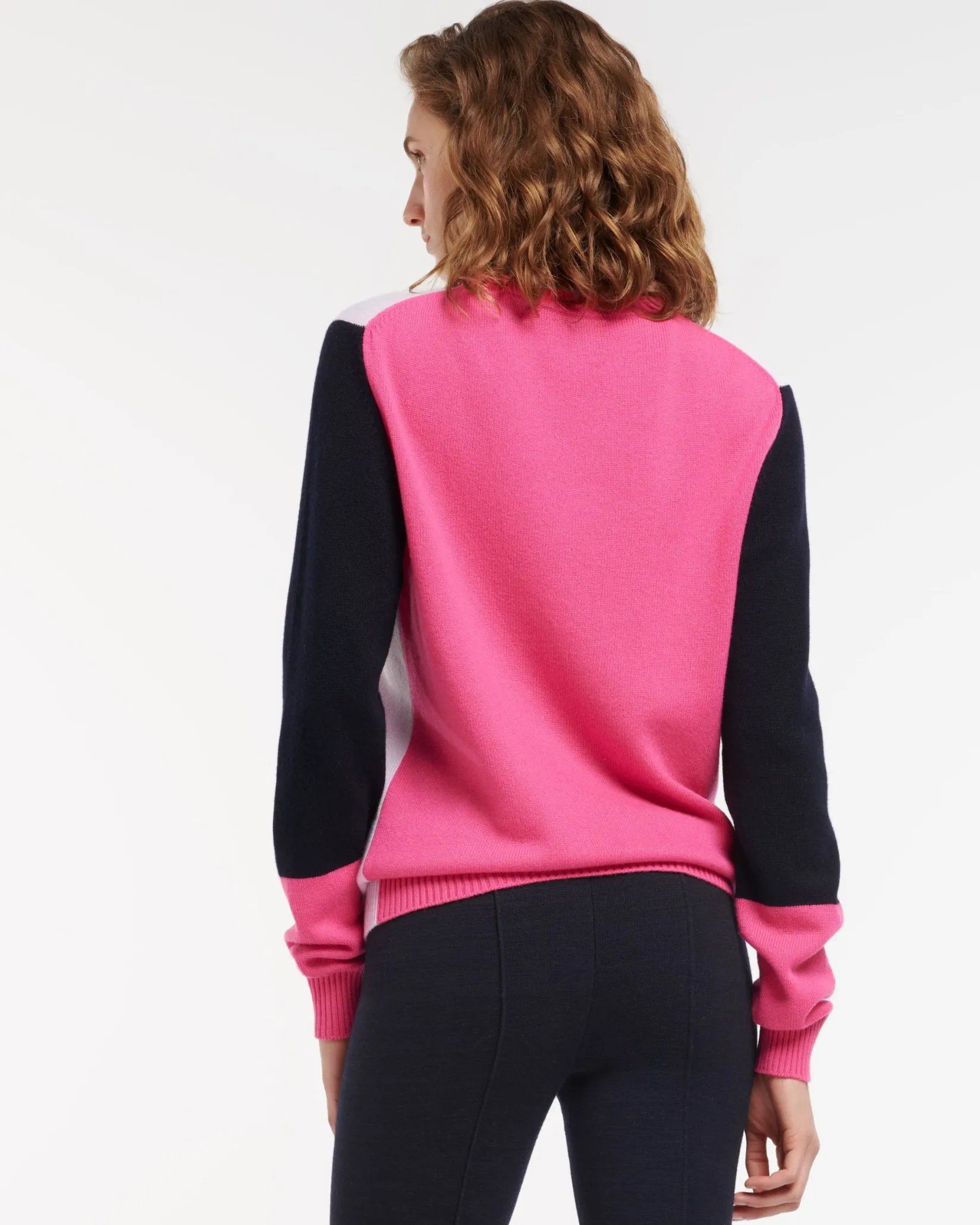 Women Barrie Cashmere jumper with coloured inserts