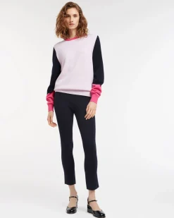 Women Barrie Cashmere jumper with coloured inserts