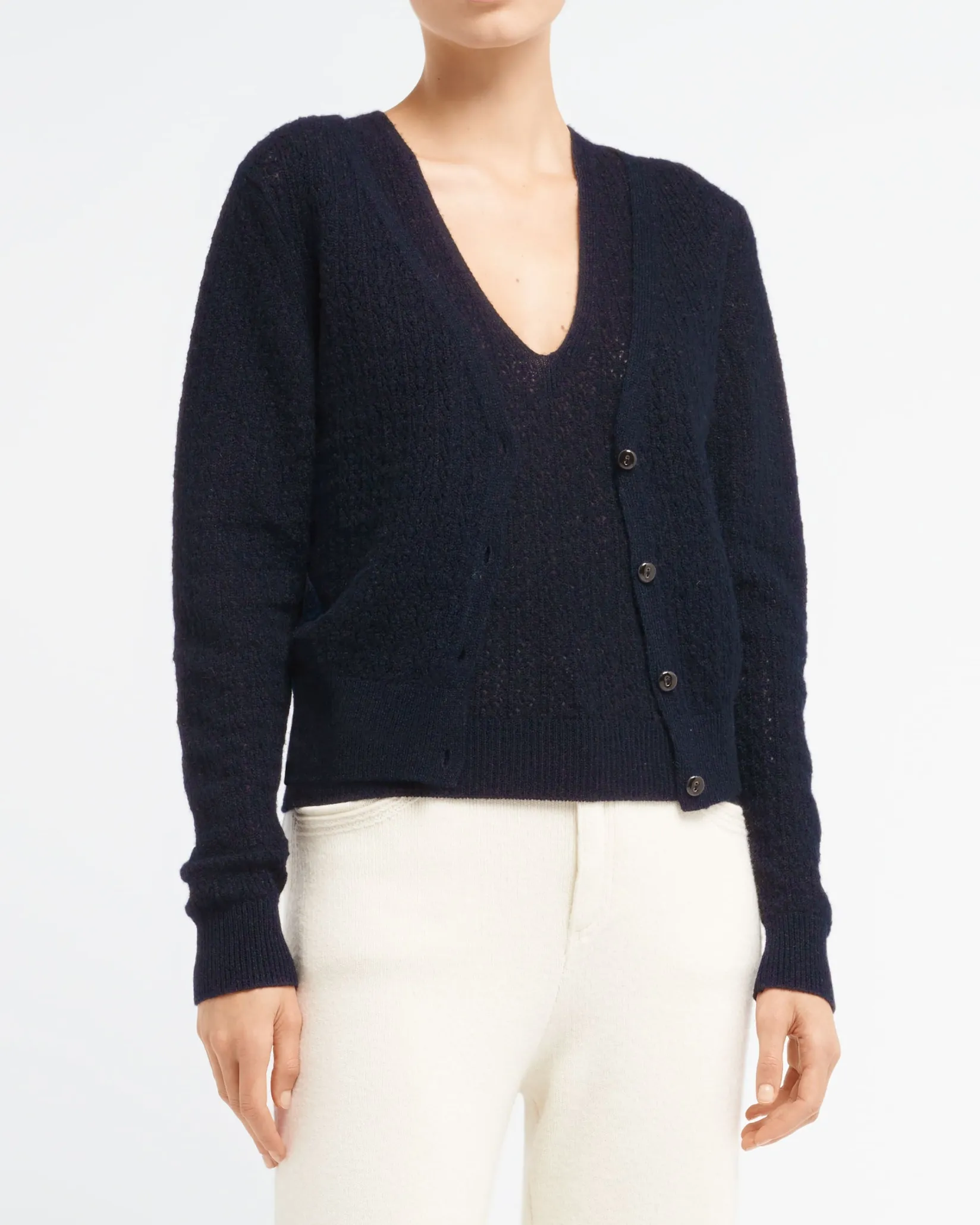 Women Barrie Cashmere lace cardigan