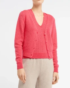 Women Barrie Cashmere lace cardigan