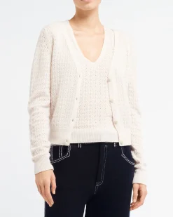 Women Barrie Cashmere lace cardigan