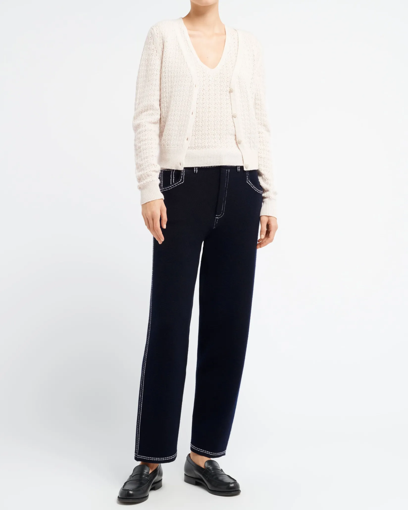 Women Barrie Cashmere lace cardigan