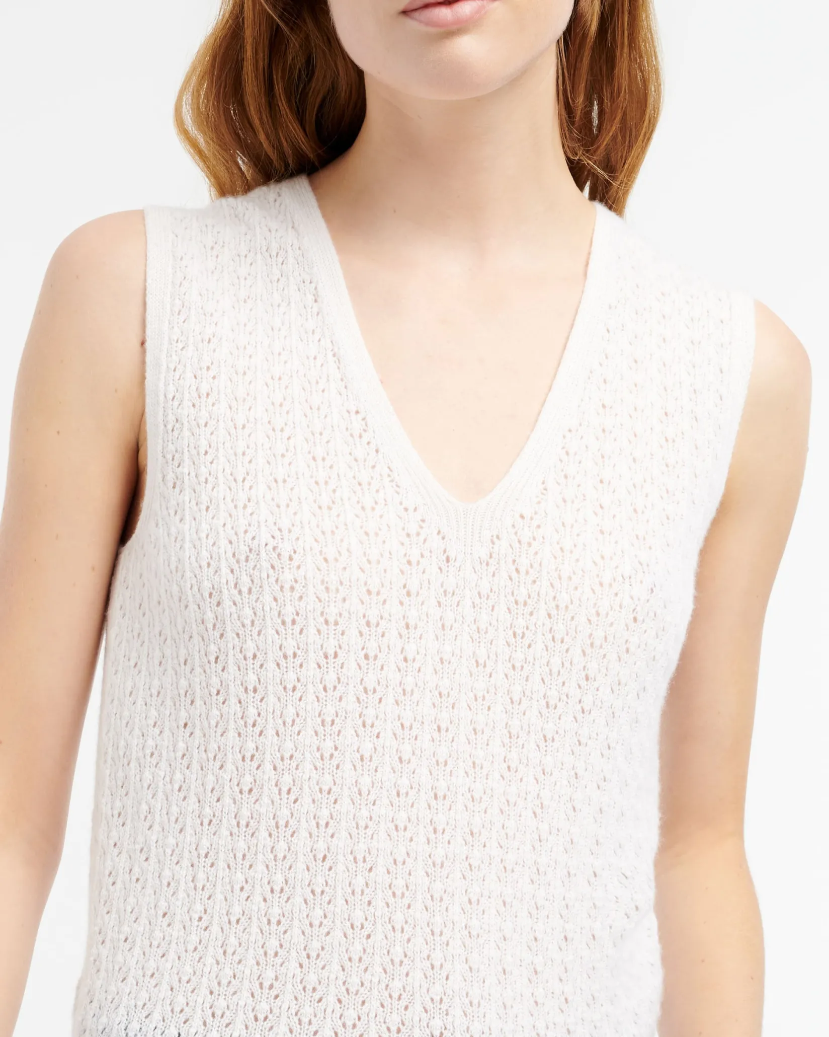 Women Barrie Cashmere lace top