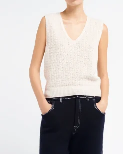 Women Barrie Cashmere lace top