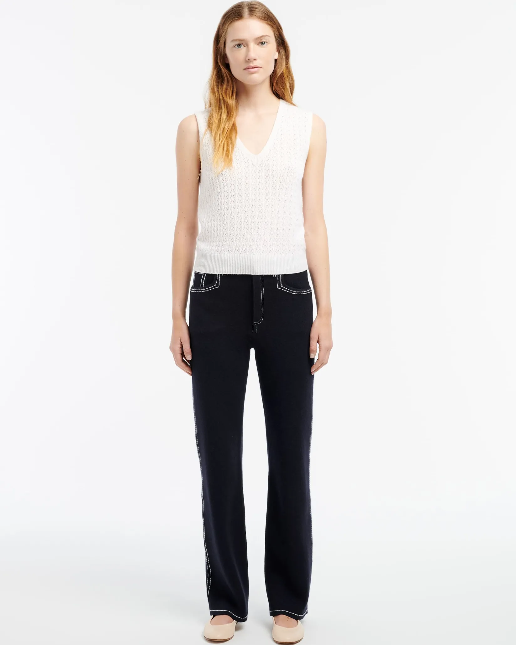 Women Barrie Cashmere lace top