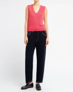 Women Barrie Cashmere lace top