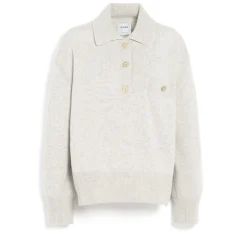 Women Barrie Cashmere polo collar jumper