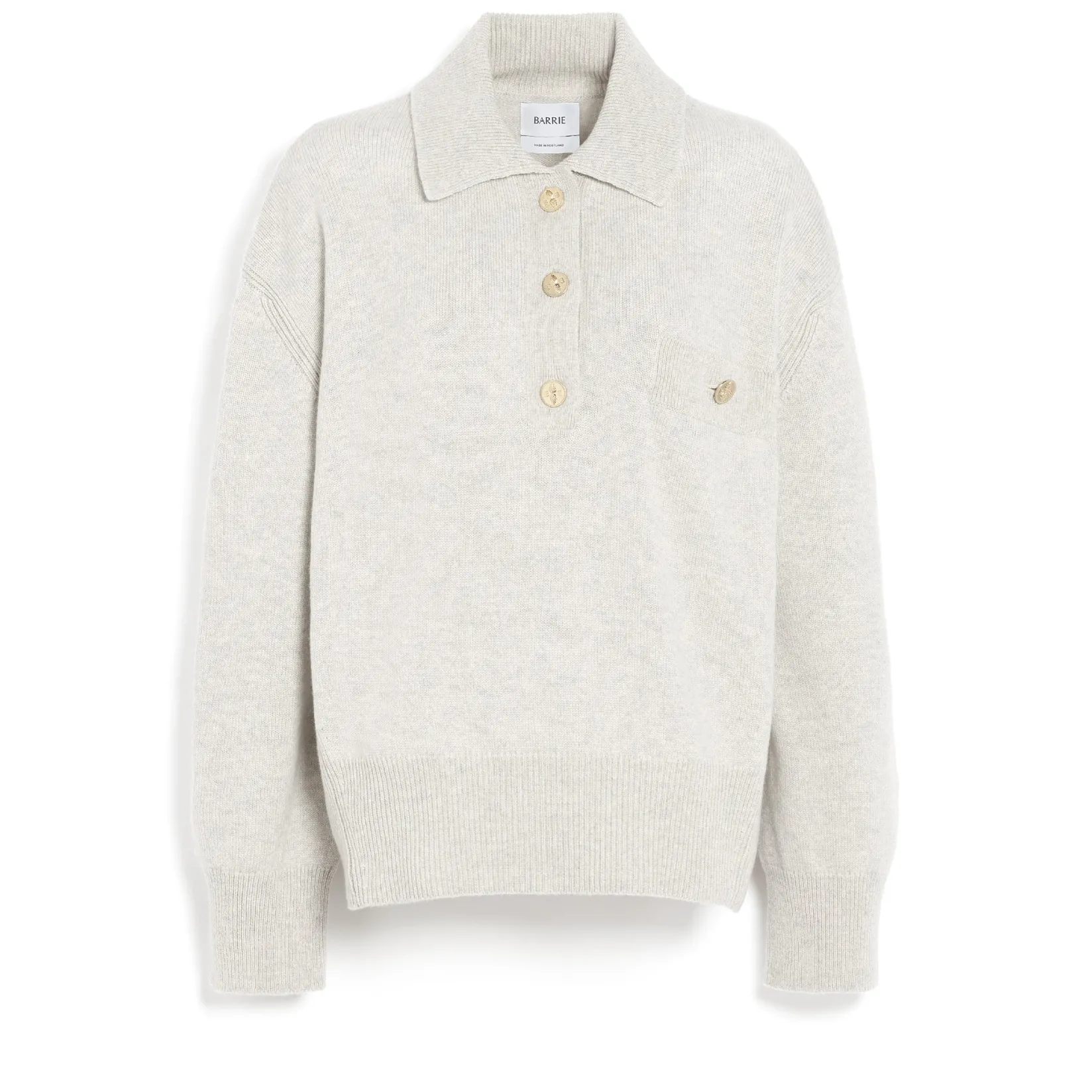 Women Barrie Cashmere polo collar jumper