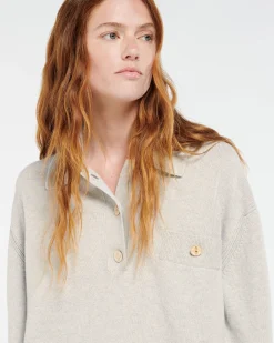 Women Barrie Cashmere polo collar jumper