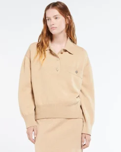 Women Barrie Cashmere polo collar jumper