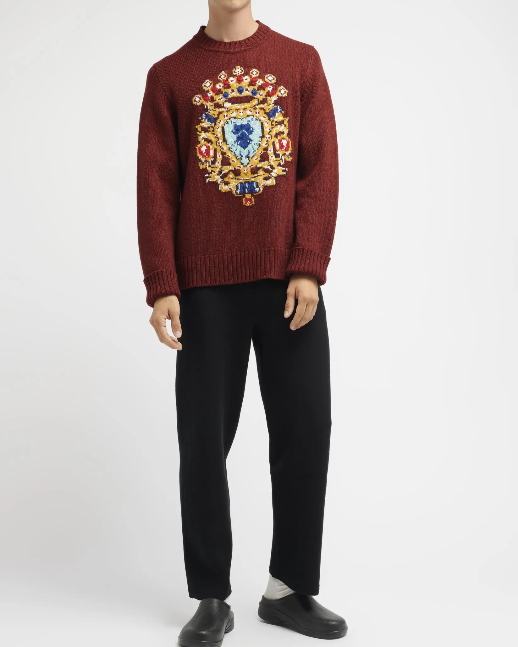 Barrie Cashmere round-neck jumper with jewel pattern