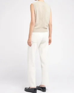 Women Barrie Cashmere sleeveless jumper with 