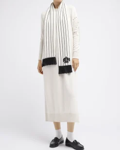 Women Barrie Cashmere striped scarf