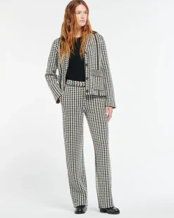 Women Barrie Cashmere suit trousers with a houndstooth motif