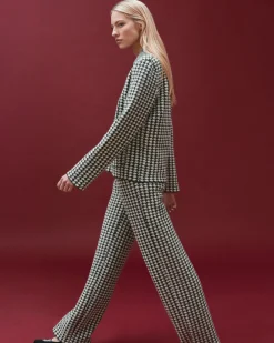 Women Barrie Cashmere suit trousers with a houndstooth motif