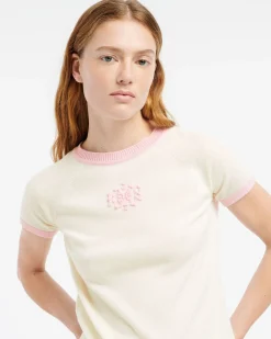 Women Barrie Cashmere top with B logo