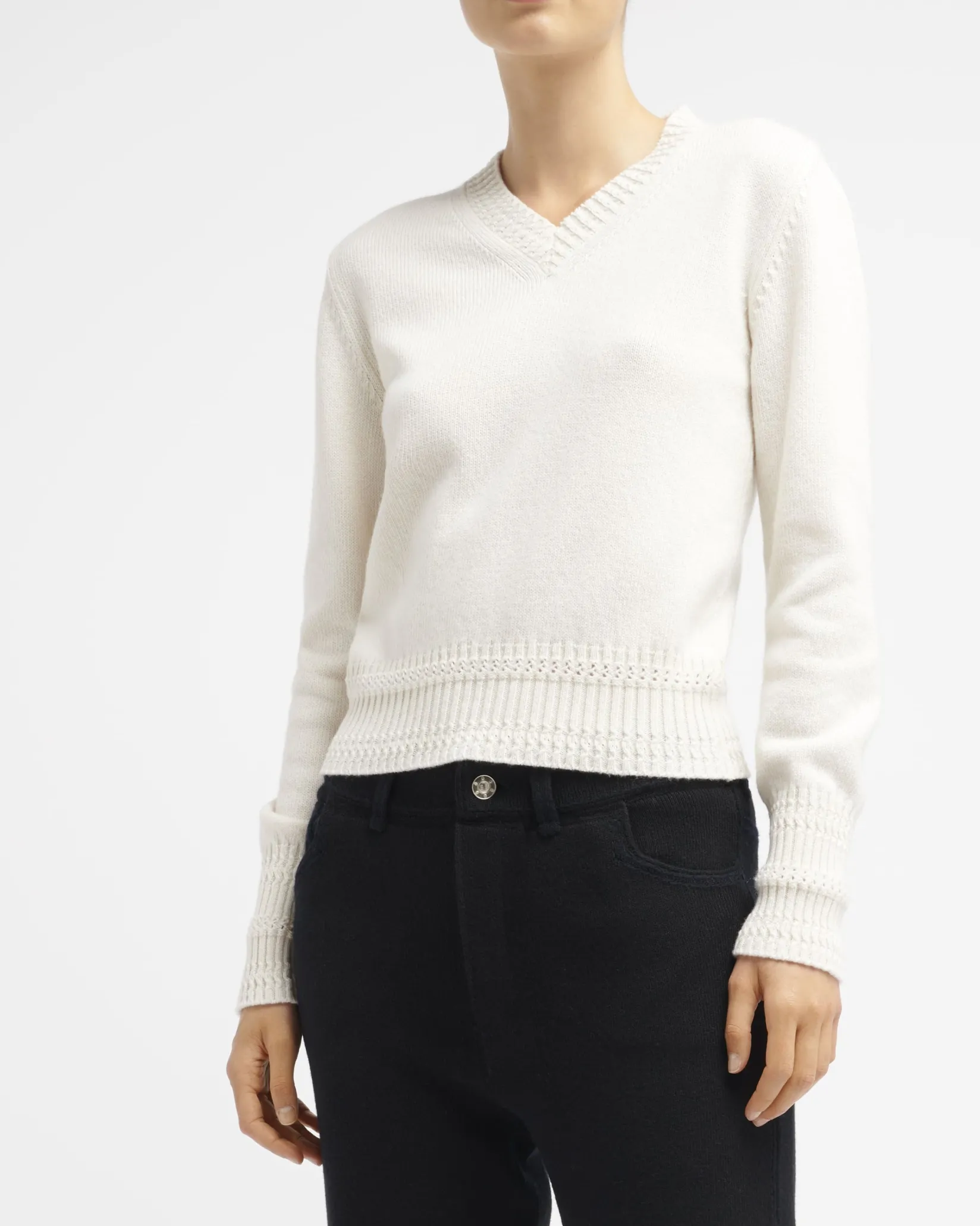 Women Barrie Cashmere V-neck jumper